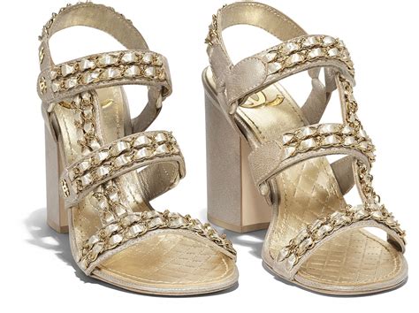 chanel gladiator sandals|white and gold Chanel sandals.